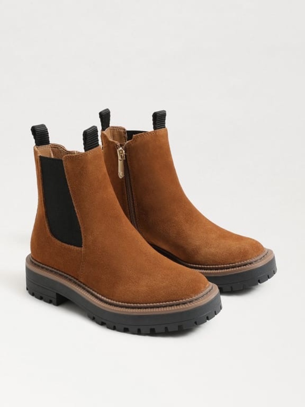 new Girl’s Sam Edelman Tan Leather Chelsea Lug Boot size 2